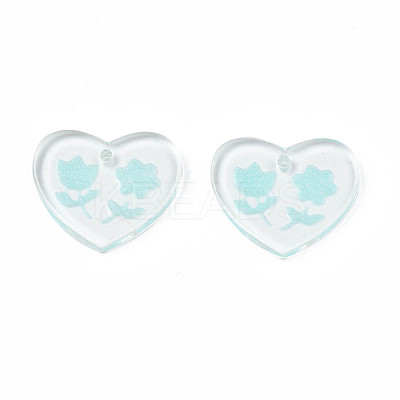 Transparent Resin Pendants RESI-N030-001C-1