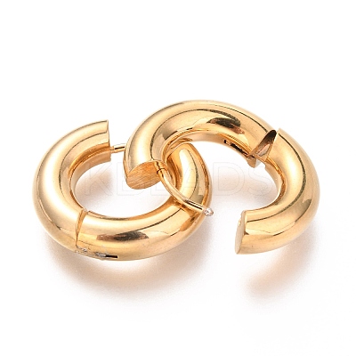 202 Stainless Steel Huggie Hoop Earrings LS-EJEW-O087-08C-G-1
