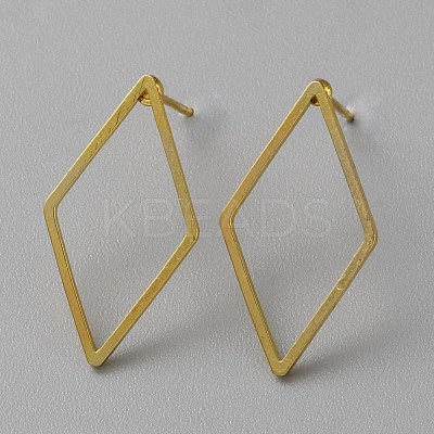 Golden Brass Hollow Geometry Stud Earrings EJEW-WH0012-127D-1
