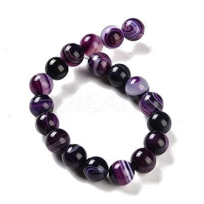 Natural Striped Agate/Banded Agate Beads Strands G-Z060-A01-C12-1