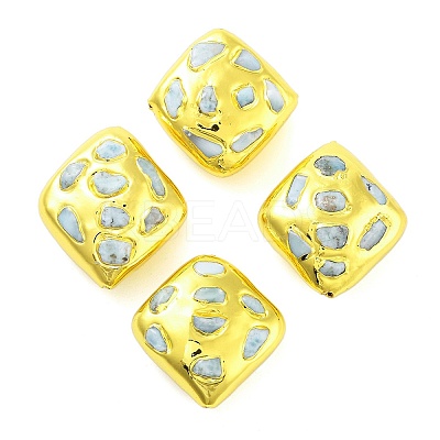 Rack Plating Brass with Natural Larimar Beads KK-NH0001-05G-1
