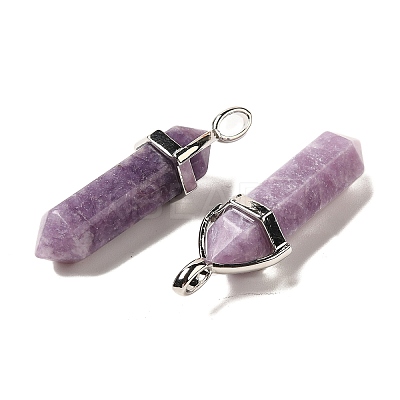 Natural Lepidolite Pointed Pendants G-G025-01P-30-1