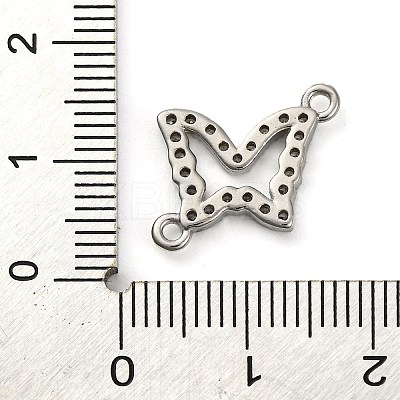 Brass Micro Pave Clear Cubic Zirconia Butterfly Links Connector Charms KK-A230-03C-P-1