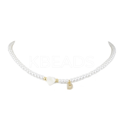 Brass Micro Pave Grade AAA Cubic Zirconia Letter Pendant Necklaces NJEW-JN04771-04-1