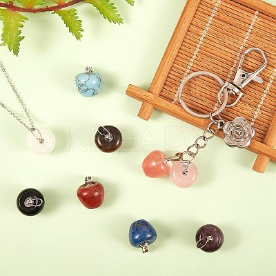 10Pcs 10 Style Natural & Synthetic Gemstone Pendants G-SZ0001-75-1