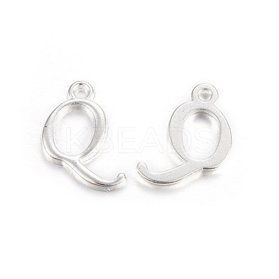 Silver Color Plated Alloy Letter Pendants X-PALLOY-J718-01S-Q-1