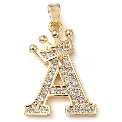 Rack Plating Brass Micro Pave Cubic Zirconia Pendants KK-D535-01A-RS-1