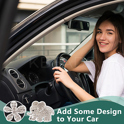 6Pcs Alloy Rhinestone Car Air Vent Clips HJEW-OC00240-1