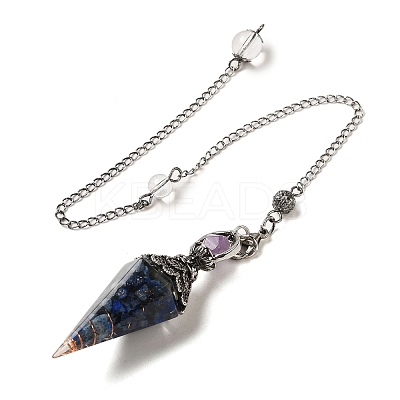 Resin Bullet Dowsing Pendulum Big Pendants G-H058-01AS-09-1
