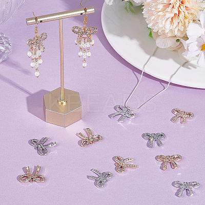 36Pcs 6 Styles Zinc Alloy Crystal Rhinestone Pendants FIND-PH0024-78-1