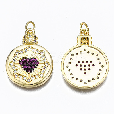 Brass Micro Pave Cubic Zirconia Pendants ZIRC-N039-148B-NF-1