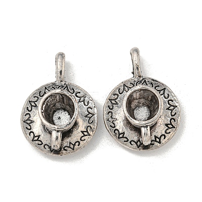 Coffee Cup Tibetan Style Alloy Pendants TIBEP-A13415-AS-NR-1