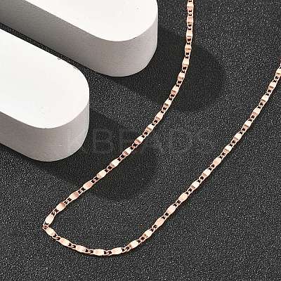 Brass Oval Link Chain Necklaces for Women NJEW-D302-26RG-1