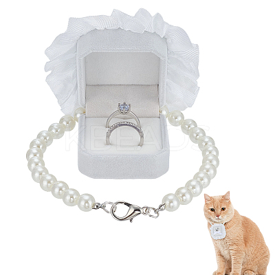 Polyester Pet Dog Wedding Ring Displays AJEW-WH0460-074P-01-1