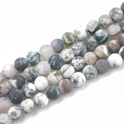 Natural Tree Agate Beads Strands G-T106-039-1