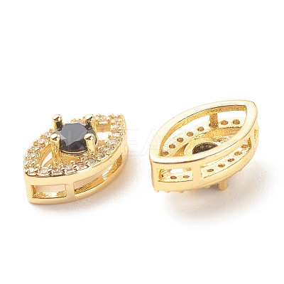 Rack Plating Brass Cubic Zirconia Multi-Strand Links ZIRC-P099-13G-1