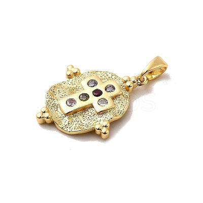 Brass Micro Pave Cubic Zirconia Pendants KK-H089-33G-02-1