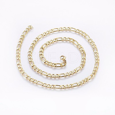 304 Stainless Steel Figaro Chain Necklaces NJEW-O102-16G-1