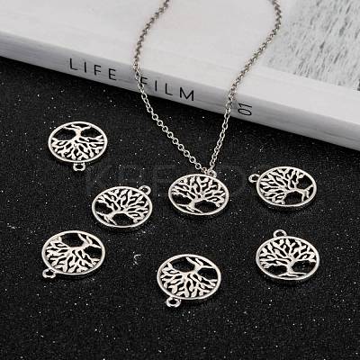 Eco-Friendly Rack Plating Brass Tree of Life Pendants X-KK-I606-42P-NR-1