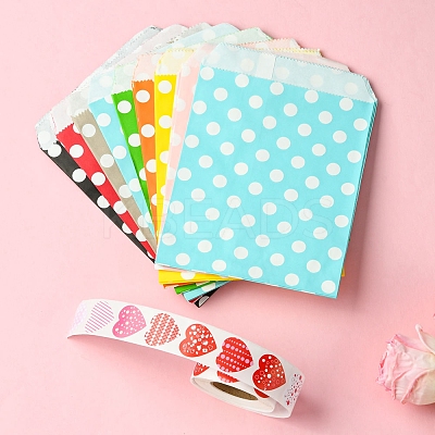 45Pcs 9 Colors Kraft Paper Bags CARB-FS0001-01-1