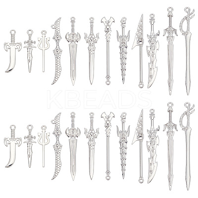 24Pcs 12 Style Rack Plating Alloy Pendants PALLOY-OC0002-97-1