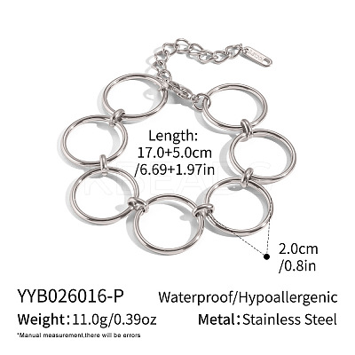 20MM 304 Stainless Steel Ring Link Chain Bracelets for Women GQ4302-3-1