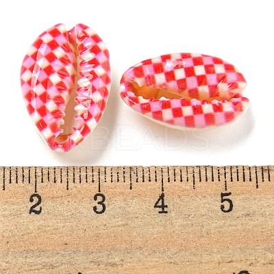 Printed Natural Shell Beads BSHE-G037-01F-1
