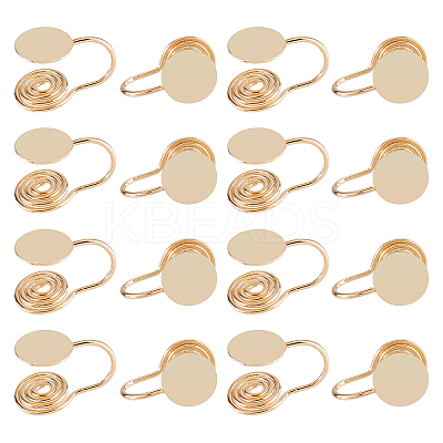 16Pcs Brass Spiral Pad Ear Cuff Findings EJEW-HS0001-24G-1