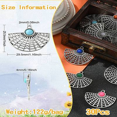 30Pcs Resin Imitation Turquoise Pendants RESI-CJ0003-68-1