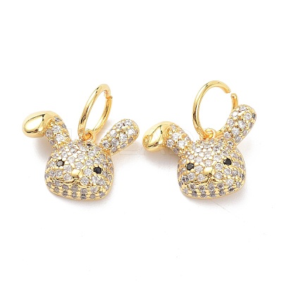 Brass Micro Pave Clear Cubic Zirconia Pendants ZIRC-L091-090G-1