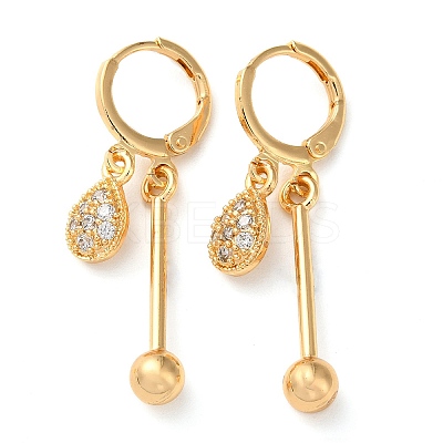 Rhinestone Teardrop Leverback Earrings EJEW-K256-27KCG-1