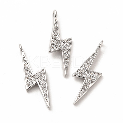 Rack Plating Brass Micro Pave Cubic Zirconia Pendants KK-K165-18P-1
