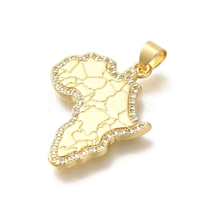 Rack Plating Brass with Cubic Zirconia Pendants KK-Z086-37G-1