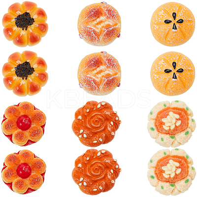 48Pcs 6 Styles Opaque Resin Imitation Food Decoden Cabochons CRES-SC0002-84-1