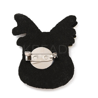 Christmas Theme PU Leather Brooch JEWB-C004-01H-1