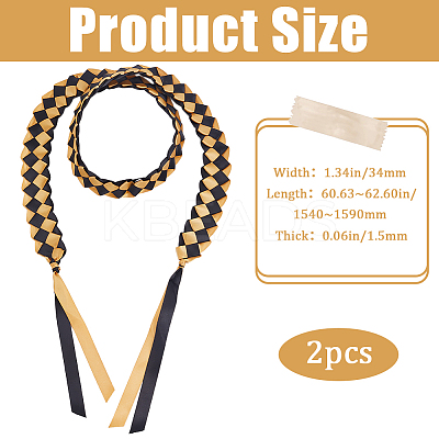 Two Tone Graduation Ribbon Leis FIND-WH0423-78D-1