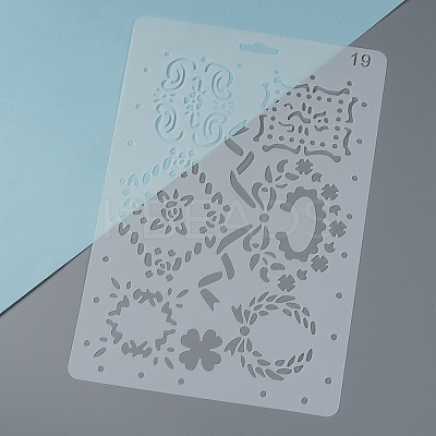 Plastic Reusable Drawing Painting Stencils Templates DIY-F018-B19-1