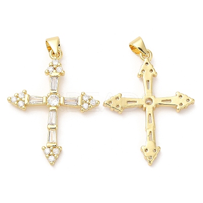 Eco-Friendly Brass Micro Pave Cubic Zirconia Pendants KK-Q775-03G-1