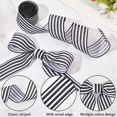 Polyester Striped Ribbons SRIB-WH20020-013A-1