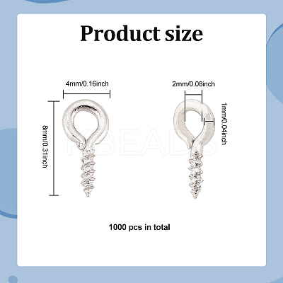 1000Pcs Iron Screw Eye Peg Bails IFIN-DC0001-01P-1