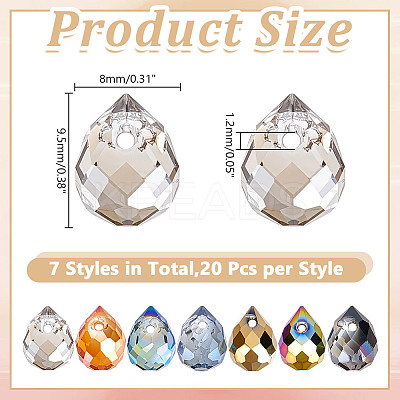 140Pcs 7 Colors Electroplate Glass Beads EGLA-HY0001-17A-1
