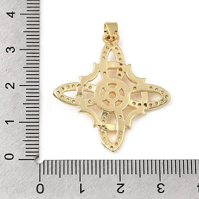 Brass Micro Pave Clear Cubic Zirconia Pendants KK-E799-06B-G-1