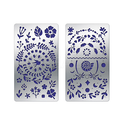 2Pcs 2 Style 304 Stainless Steel Cutting Dies Stencils DIY-FG0001-91-1