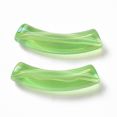 UV Plating Transparent Rainbow Iridescent Acrylic Beads OACR-A016-01E-1