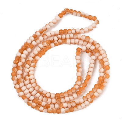 Frosted Crackle Glass Beads Strands GLAA-U001-4mm-M10-1
