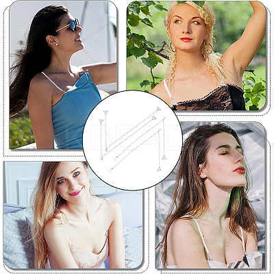 2 Pairs 2 Styles Plastic Imitation Pearl Chain Non-slip Bra Straps FIND-GF0005-27-1