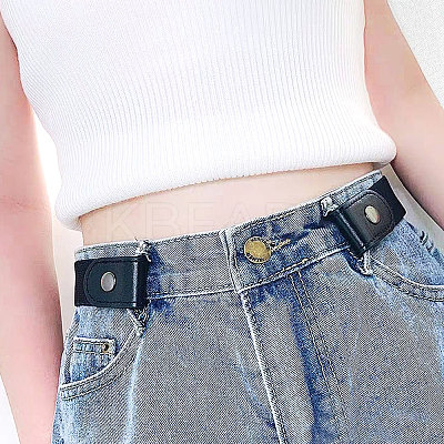 4Pcs 4 Colors Polyester No Buckle Invisible Elastic Stretch Belt AJEW-CA0004-18-1