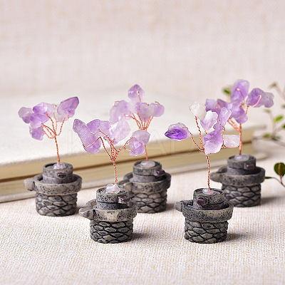 Natural Amethyst Chips Tree Decorations PW-WG51792-01-1