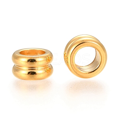 304 Stainless Steel Grooved Beads STAS-I117-16A-G-1