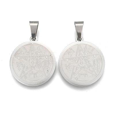 Tarnish Resistant Religion 304 Stainless Steel Flat Round STAS-L123-32-1
